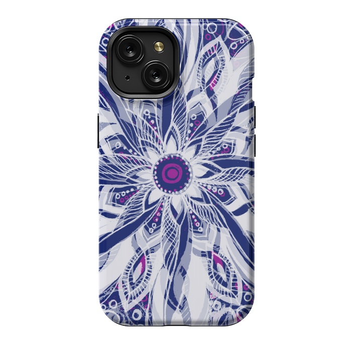 iPhone 15 StrongFit Purple Dreams Mandala by Rose Halsey