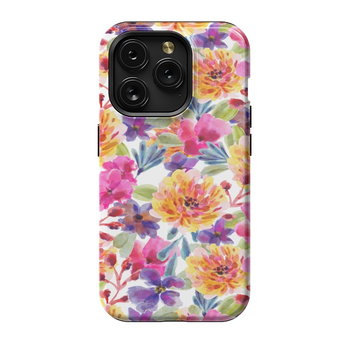 iPhone 15 Pro StrongFit MULTI COLOUR FLORAL PATTERN by MALLIKA