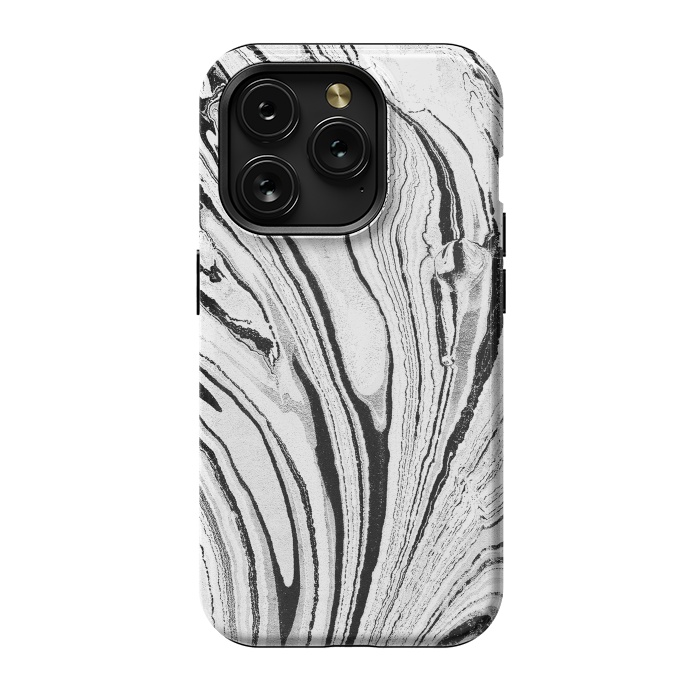 iPhone 15 Pro StrongFit Minimal painted marble stripes by Oana 