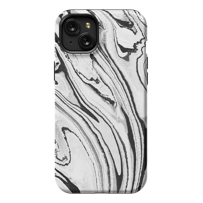 iPhone 15 Plus StrongFit Minimal painted marble stripes by Oana 