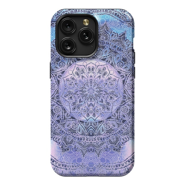 iPhone 15 Pro Max StrongFit Blue purple gradient mandala by Oana 