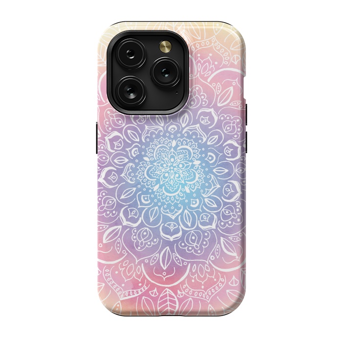 iPhone 15 Pro StrongFit Rainbow Dust Mandala by Tangerine-Tane