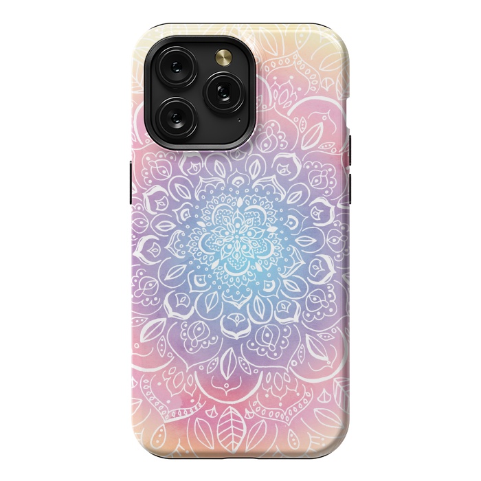 iPhone 15 Pro Max StrongFit Rainbow Dust Mandala by Tangerine-Tane