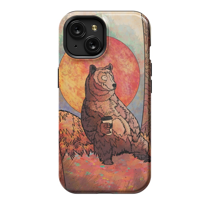 iPhone 15 StrongFit The relaxing bear by Steve Wade (Swade)