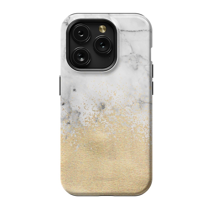 iPhone 15 Pro StrongFit Gold Dust on Marble by Tangerine-Tane