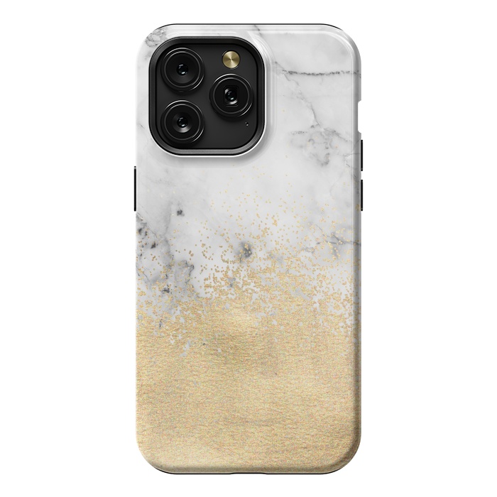 iPhone 15 Pro Max StrongFit Gold Dust on Marble by Tangerine-Tane