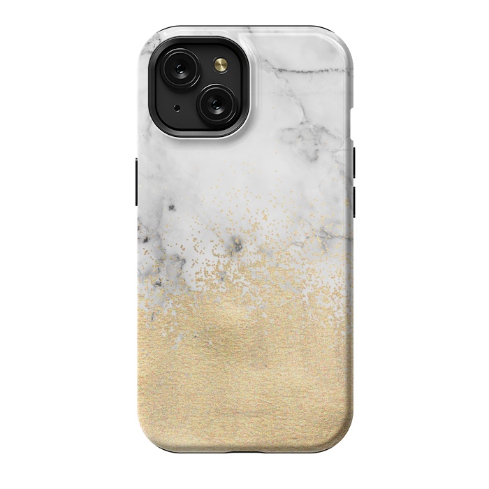 iPhone 15 StrongFit Gold Dust on Marble by Tangerine-Tane