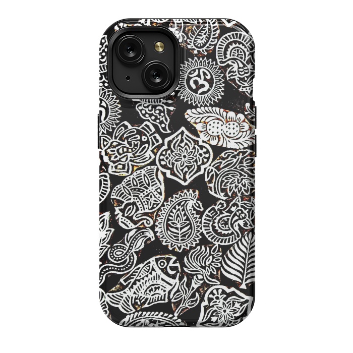 iPhone 15 StrongFit Black and white pattern by Winston