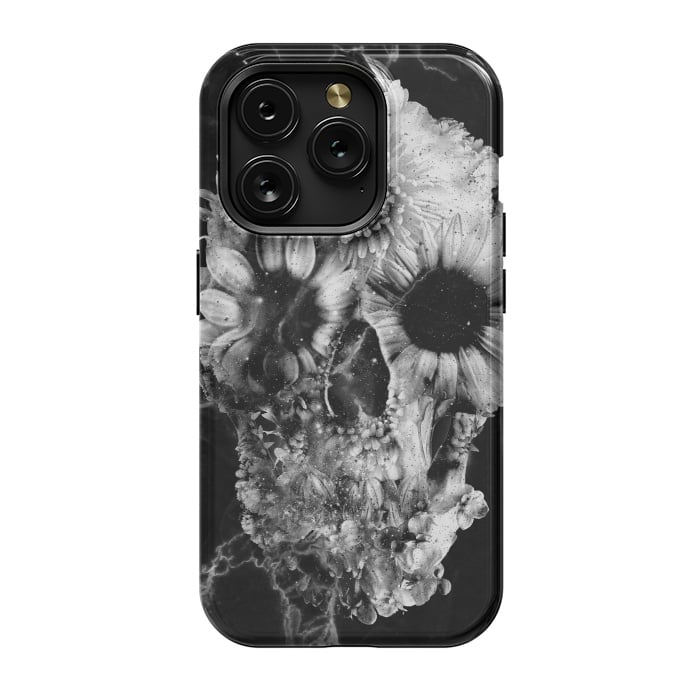 iPhone 15 Pro StrongFit Floral Skull Marble by Ali Gulec