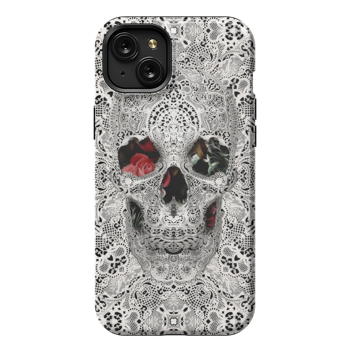 iPhone 15 Plus StrongFit Lace Skull 2 by Ali Gulec