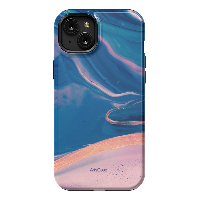 iPhone 15 Plus StrongFit Acrylic Paint Abstract Marbling by ArtsCase