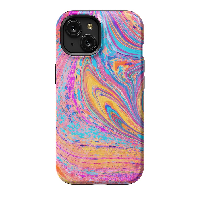 iPhone 15 StrongFit Colorful Marbling Artwork by ArtsCase