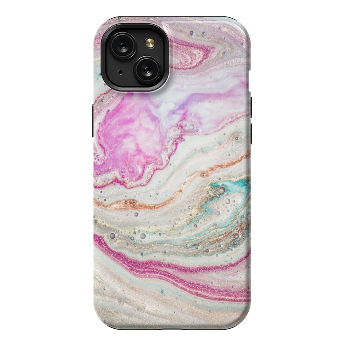 iPhone 15 Plus StrongFit Natural Luxury Liquid Marble by ArtsCase