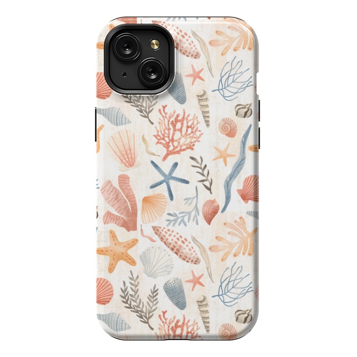 iPhone 15 Plus StrongFit Vintage Seashells by Noonday Design