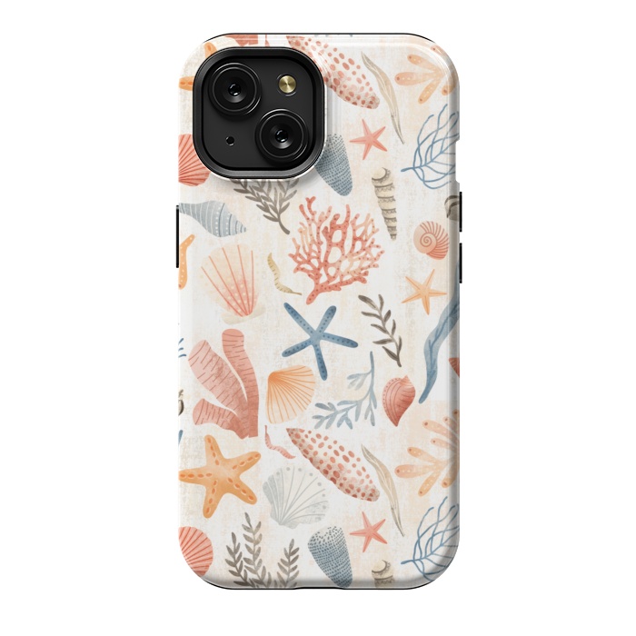 iPhone 15 StrongFit Vintage Seashells by Noonday Design