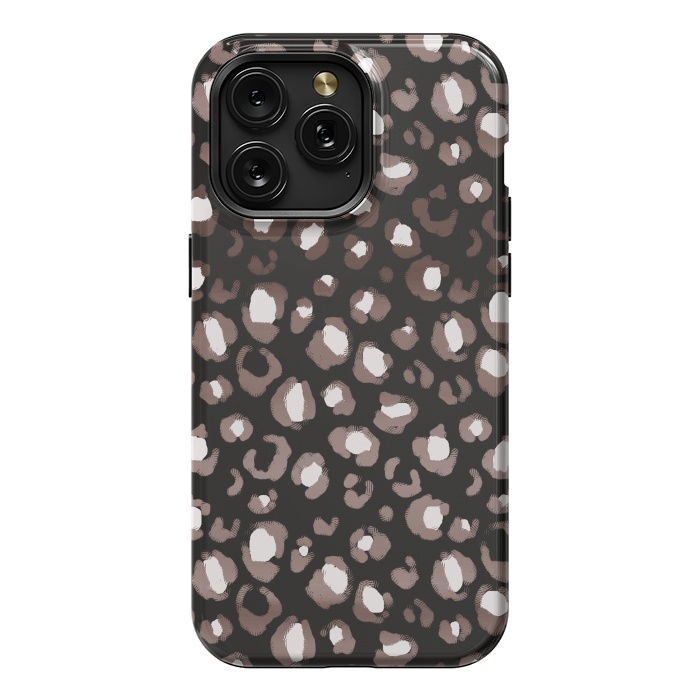 iPhone 15 Pro Max StrongFit Brown leopard spots pattern by Oana 