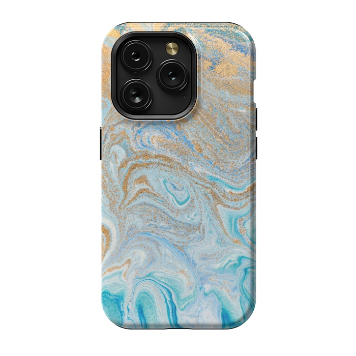 iPhone 15 Pro StrongFit Blue Marbling Artwork by ArtsCase
