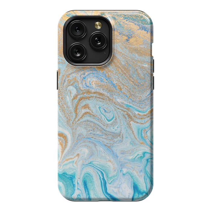 iPhone 15 Pro Max StrongFit Blue Marbling Artwork by ArtsCase