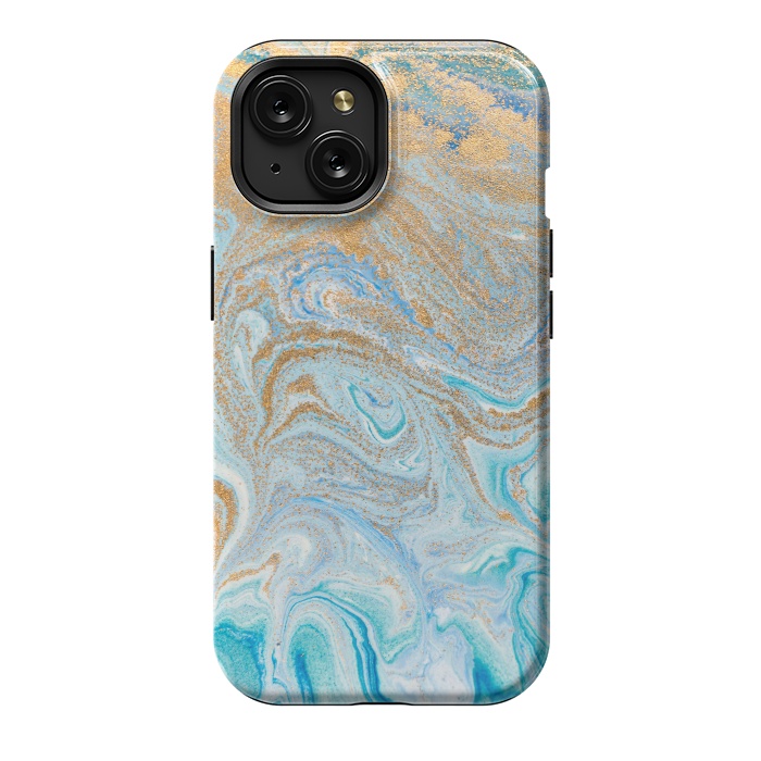 iPhone 15 StrongFit Blue Marbling Artwork by ArtsCase