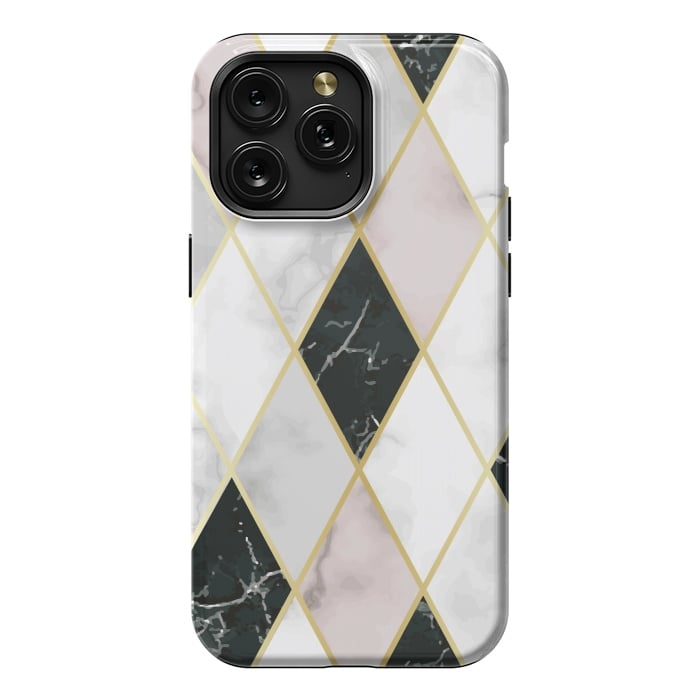 iPhone 15 Pro Max StrongFit Golden Geometric Diagonal Lines by ArtsCase