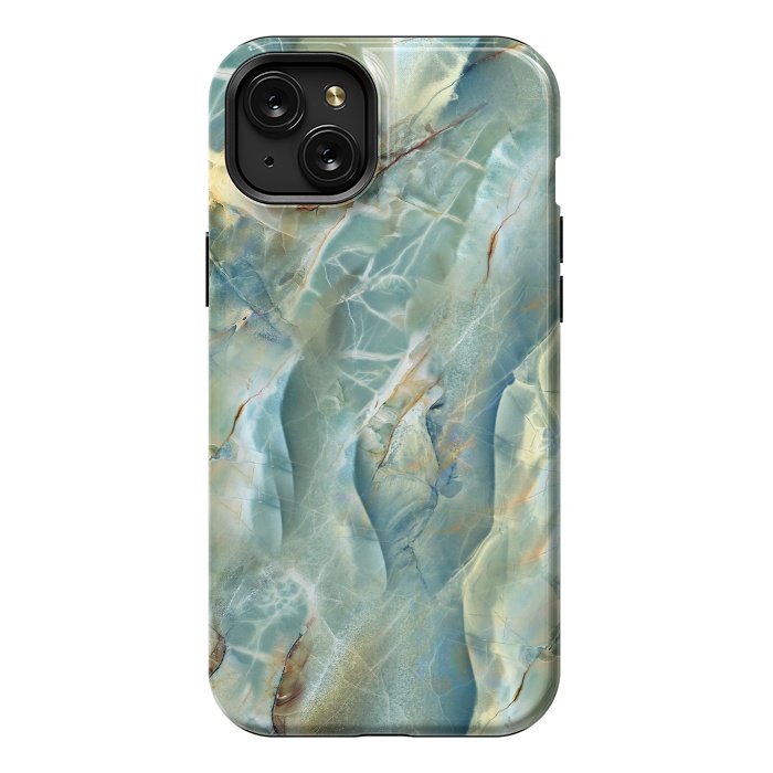 iPhone 15 Plus StrongFit Green Marble Design by ArtsCase