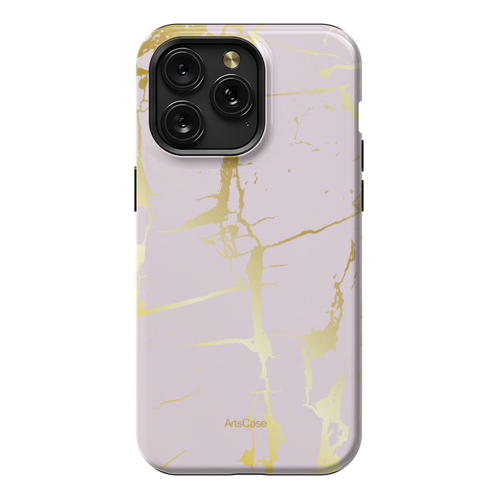 iPhone 15 Pro Max StrongFit Marble Gold Grunge by ArtsCase