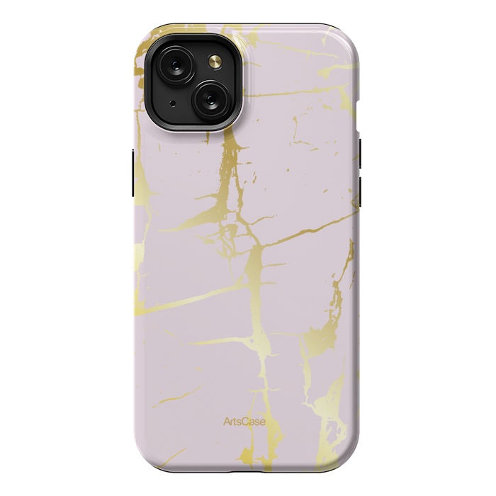 iPhone 15 Plus StrongFit Marble Gold Grunge by ArtsCase