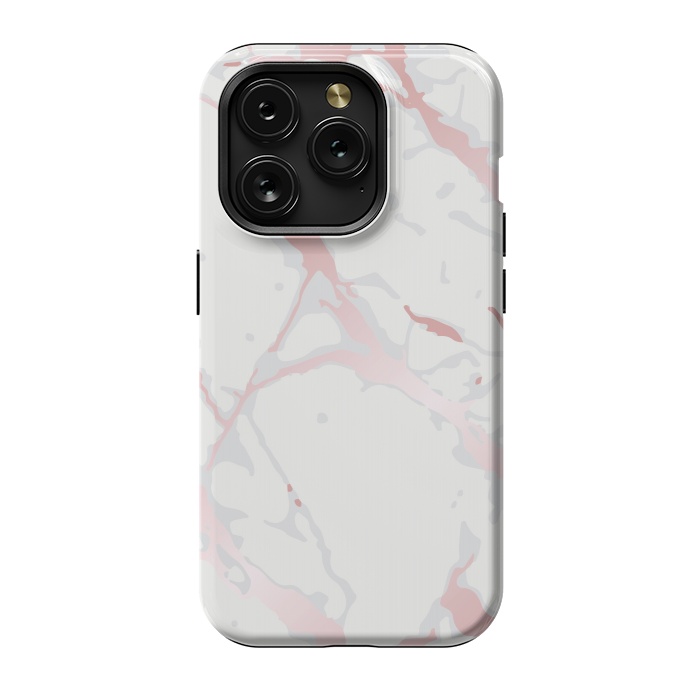 iPhone 15 Pro StrongFit Pink Rose Marble Design by ArtsCase