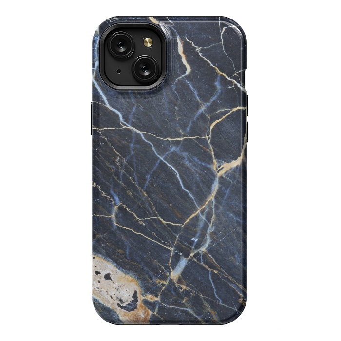 iPhone 15 Plus StrongFit Structure Marble of Dark Gray Blue by ArtsCase