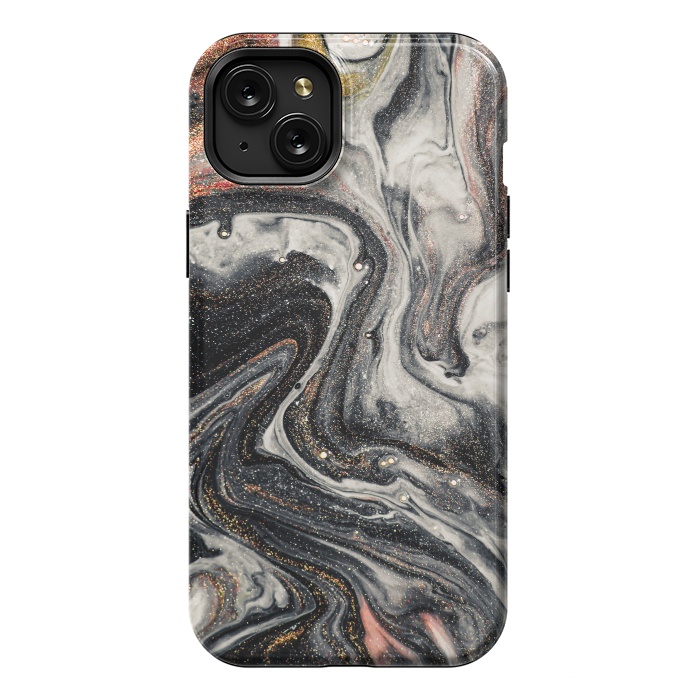 iPhone 15 Plus StrongFit Swirls of Marble and The Ripples of Agate by ArtsCase