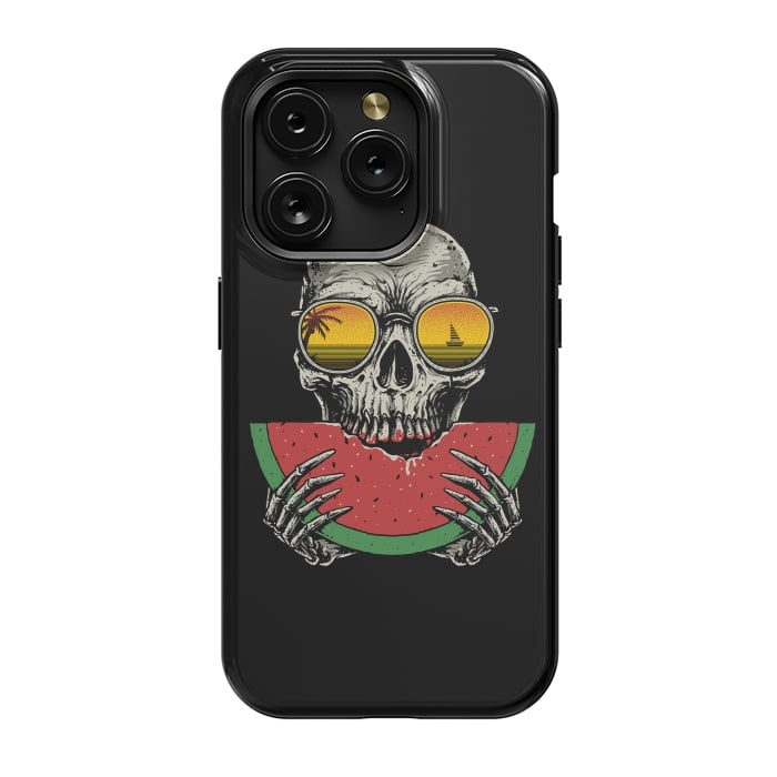 iPhone 15 Pro StrongFit Watermelon Skull by Afif Quilimo