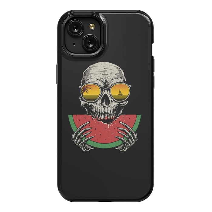 iPhone 15 Plus StrongFit Watermelon Skull by Afif Quilimo