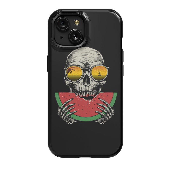 iPhone 15 StrongFit Watermelon Skull by Afif Quilimo