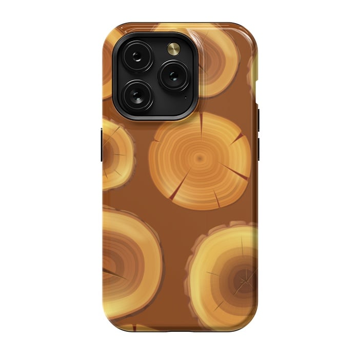 iPhone 15 Pro StrongFit wooden trunk pattern by MALLIKA