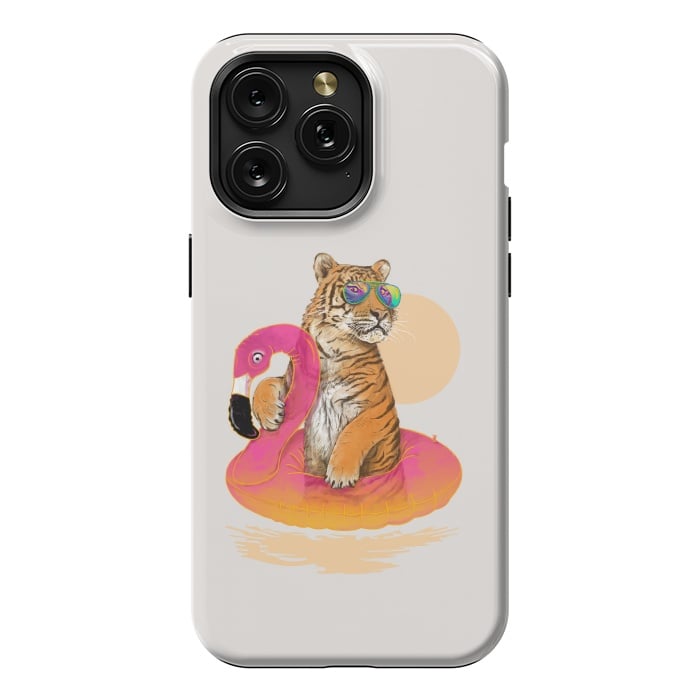 iPhone 15 Pro Max StrongFit Chillin Flamingo Tiger by 38 Sunsets