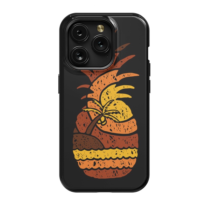 iPhone 15 Pro StrongFit Pineapple and Beach by Afif Quilimo