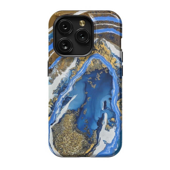iPhone 15 Pro StrongFit Gold and blue geode  by Winston