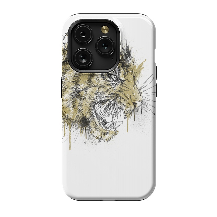 iPhone 15 Pro StrongFit Tiger Roar Scratch by Afif Quilimo