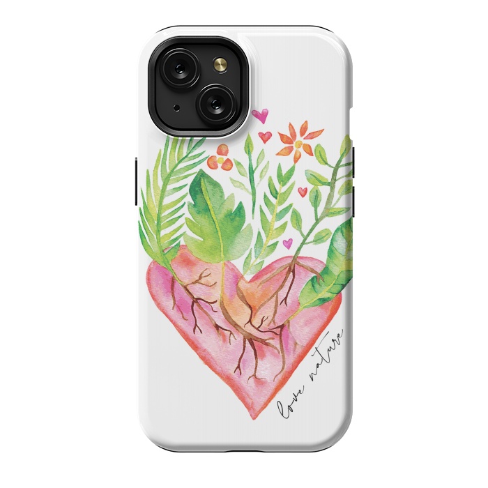 iPhone 15 StrongFit Greenies Love by Pom Graphic Design
