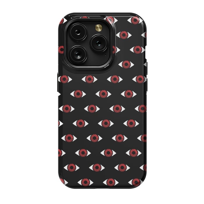 iPhone 15 Pro StrongFit Red eye pattern by Laura Nagel