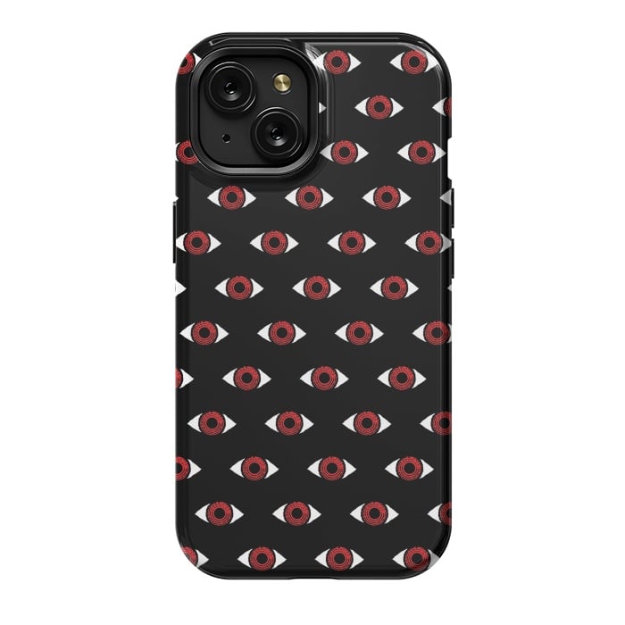 iPhone 15 StrongFit Red eye pattern by Laura Nagel