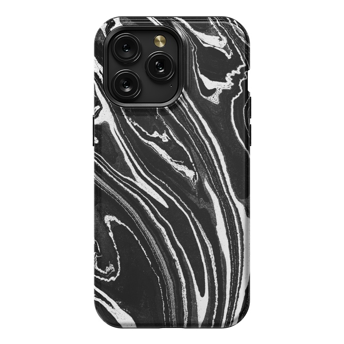 iPhone 15 Pro Max StrongFit Dark minimal marble stripes art by Oana 