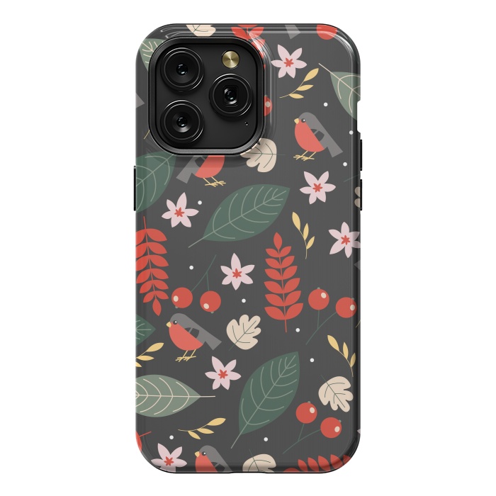 iPhone 15 Pro Max StrongFit Cute Bullfinches in Christmas by ArtsCase
