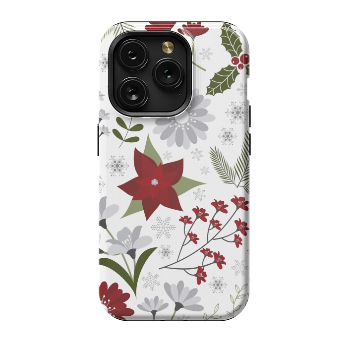 iPhone 15 Pro StrongFit Set of Flowers in Christmas and New Year by ArtsCase