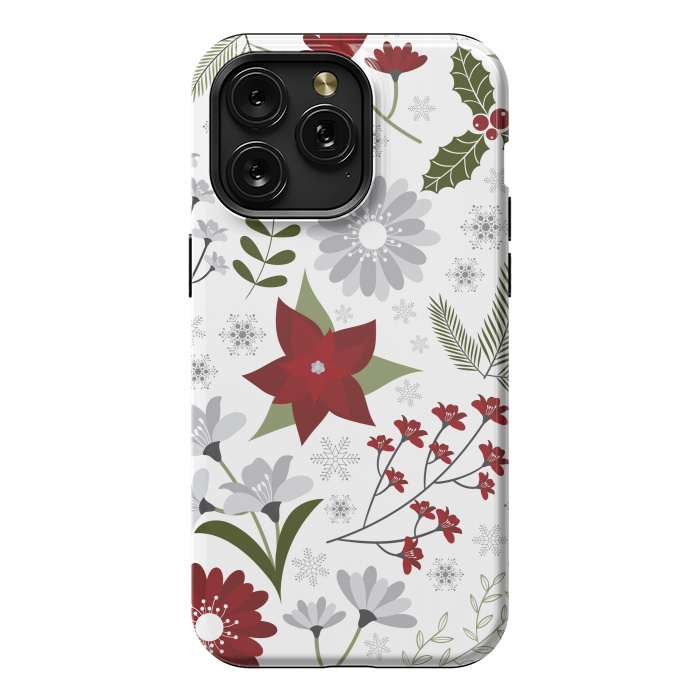 iPhone 15 Pro Max StrongFit Set of Flowers in Christmas and New Year by ArtsCase