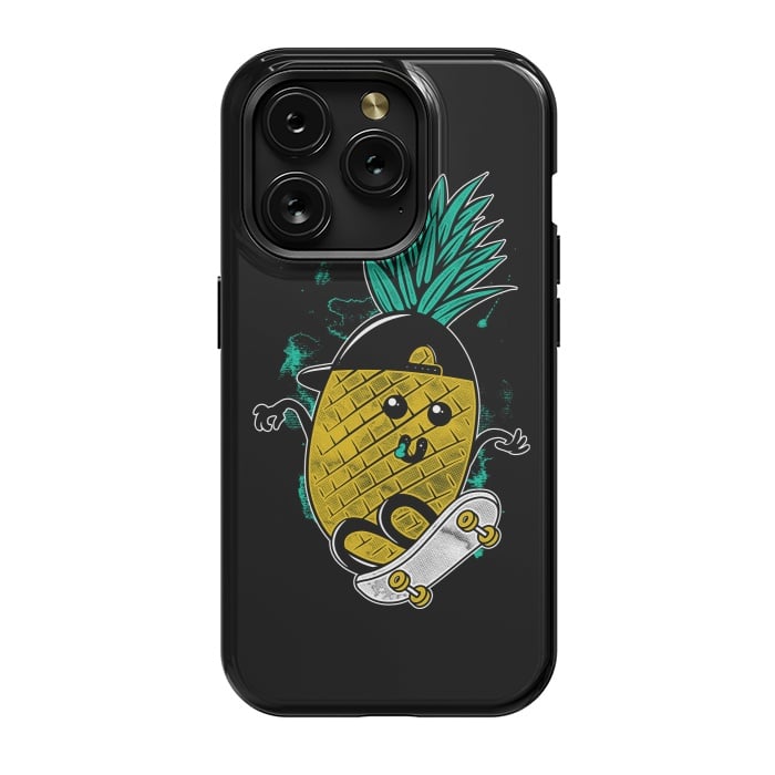 iPhone 15 Pro StrongFit Pineapple Skateboarding by Afif Quilimo