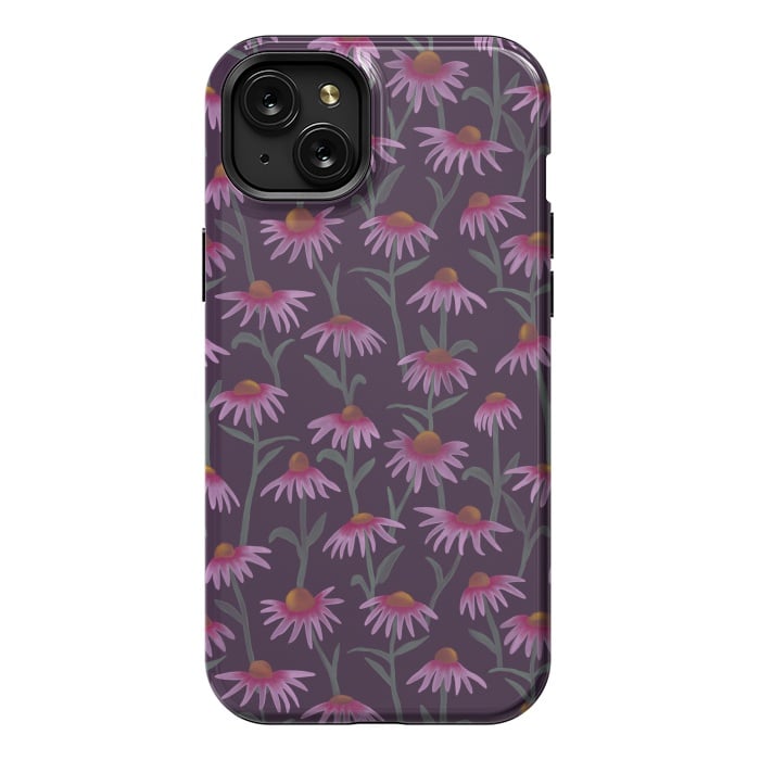 iPhone 15 Plus StrongFit Echinacea Flowers by Tishya Oedit