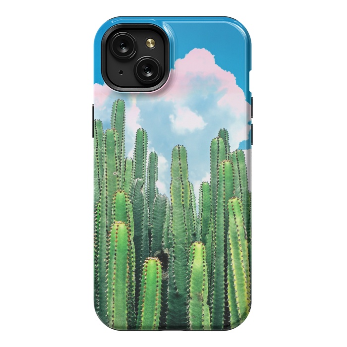 iPhone 15 Plus StrongFit Cactus Summer by Uma Prabhakar Gokhale