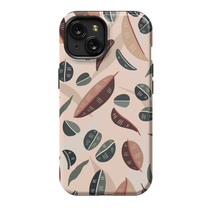 iPhone 15 StrongFit Botanical leaves fall by Mmartabc