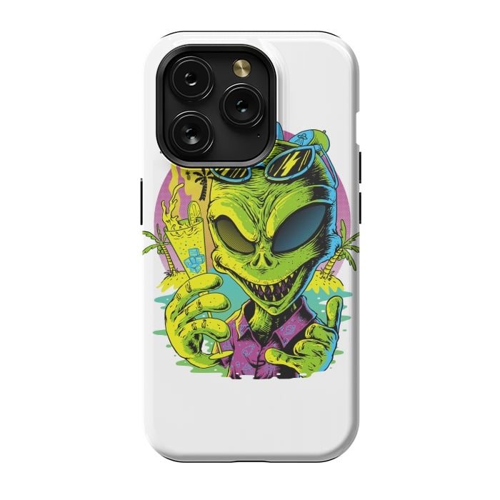 iPhone 15 Pro StrongFit Alien Summer Vibes (White) by Afif Quilimo